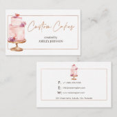 Roos Gold Cakes 9 x 5,5 cm Visitekaartje (Voorkant / Achterkant)