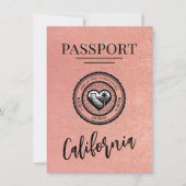 Roos Gold California Passport Bewaar de datum Save The Date (Voorkant)