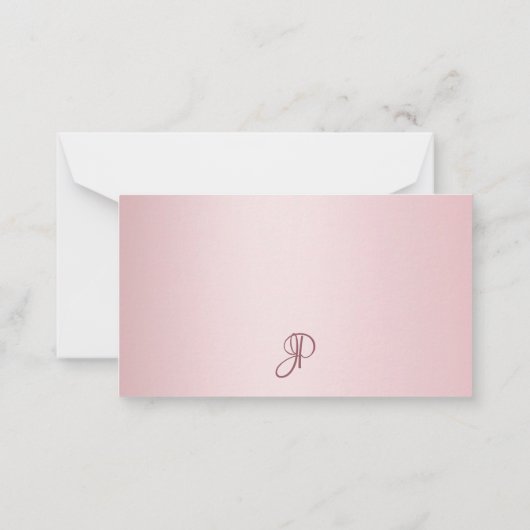 Roos Gold Calligrafed Script Monogram Sjabloon (Achterkant)