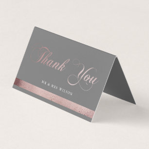 Roos Gold Calligrafie   Gevouwen creditcard Kaart