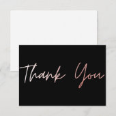 Roos Gold Calligrafie Hartelijk dank Bedankkaart (Voorkant / Achterkant)