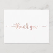 Roos Gold Calligrafie Hartelijk dank Briefkaart (Voorkant)