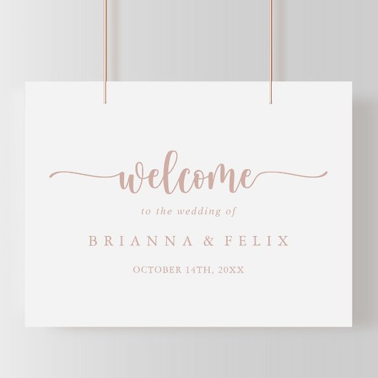 Roos Gold Calligraphy Weduwwelkomstbord Poster