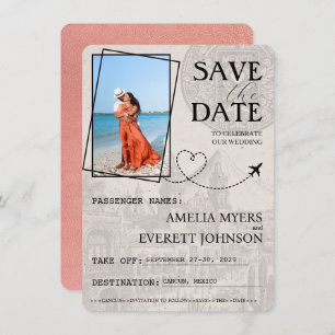 Roos Gold Cancun Passport Bewaar de datum Save The Date