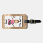 Roos Gold Cartoon cruise bagagelabel (Voorkant horizontaal)