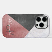 Roos Gold, Chalkboard en marmer - Monogram toevoeg Case-Mate iPhone Case (Achterkant (horizontaal))