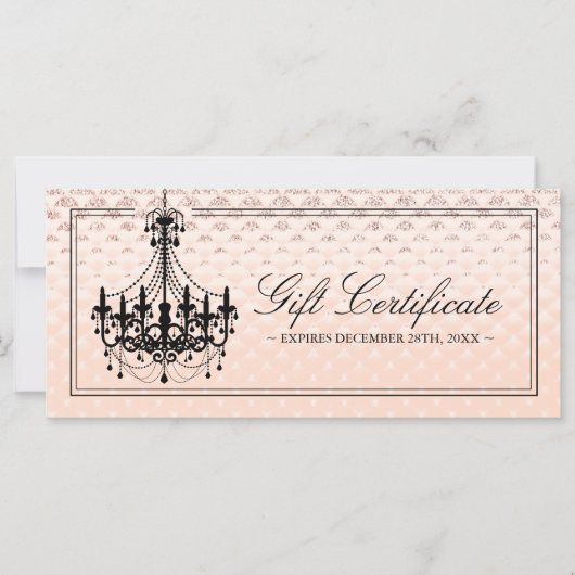 Roos Gold Chandelier Gift Certificate (Voorkant)