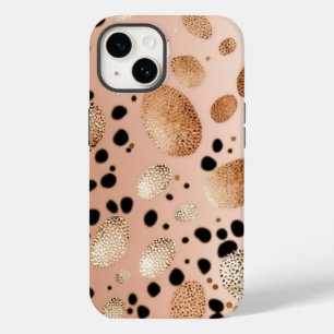 Roos Gold Cheetah Glitter iPhone Mate Stoer Hoesje