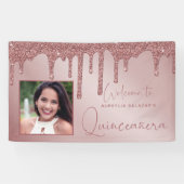 Roos Gold Chic Drips Quinceanera Spandoek (Horizontaal)