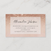Roos Gold Chic Glitter Ombre Pink Salon Girly Visitekaartje (Achterkant)