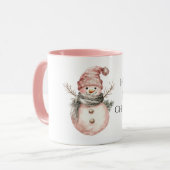 Roos Gold Christmas Snowman Mok (Voorkant links)