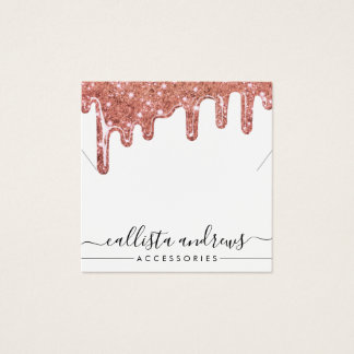 Roos Gold Chunky Glitter Drift Ketting Display Vierkante Visitekaartjes
