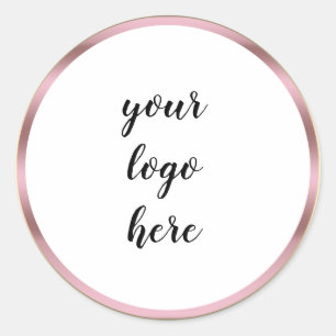 Roos Gold Cirkel Ringrand Glitter Aangepast Logo Ronde Sticker