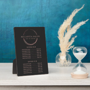Roos Gold Cirkel Salon Logo Price Menu Plaque Fotoplaat