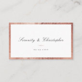 Roos Gold Classic Elegance Script Simple Wedding Plaatskaartje (Achterkant)