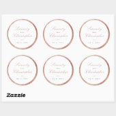 Roos Gold Classic Elegance Script Weddenschap Favo Ronde Sticker (Vel)