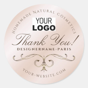 Roos Gold Colour Gradiënt Logo Ronde Sticker