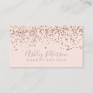 Roos gold confetti blush hair make-up typografie visitekaartje