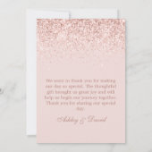 Roos Gold Confetti Blush Pink Modern Wedding Bedankkaart (Achterkant)