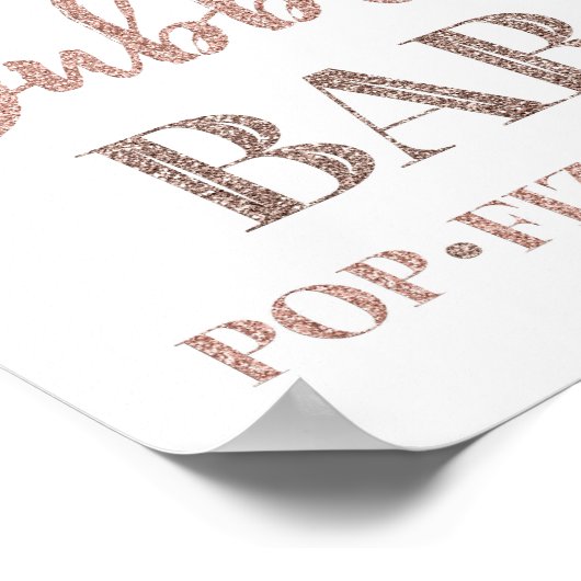 Roos Gold Confetti Bubble Bar Sign. Poster (Hoek)