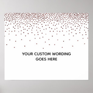 Roos Gold Confetti - DY Blank - Aangepast huwelijk Poster