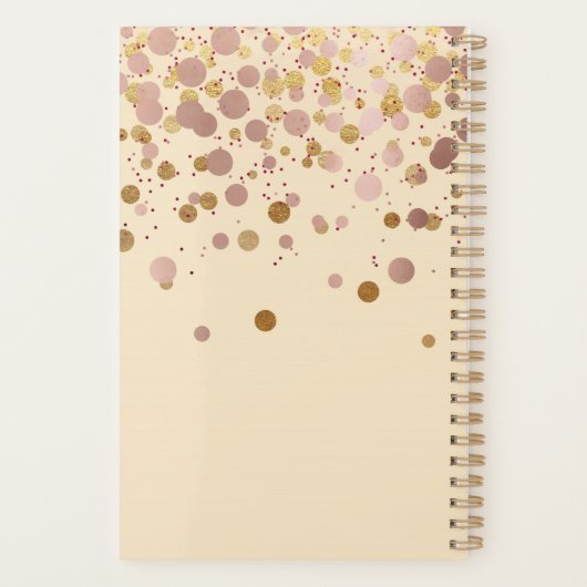 Roos Gold Confetti - Gepersonaliseerde planner (Achterkant)