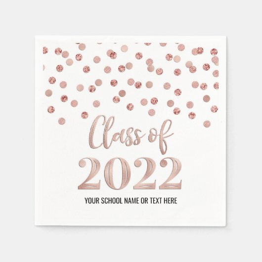 Roos Gold Confetti Klasse 2022 Servet (Voorkant)