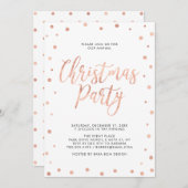 Roos Gold Confetti Moderne kerstfeestdag Kaart (Voorkant / Achterkant)