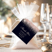 Roos Gold Confetti Navy Blue Modern Wedding Bedankjes Labels