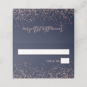 Roos gold confetti navy blue typografie bruiloft (Buitenkant ongevouwen)