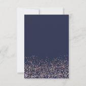 Roos gold confetti navy blue typografie rsvp (Achterkant)