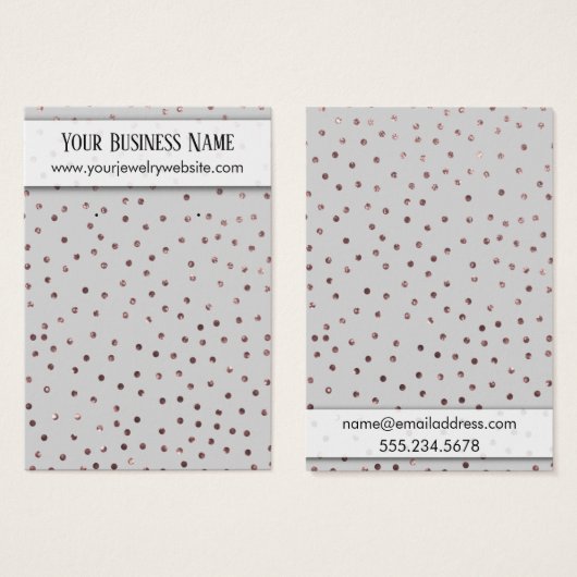 Roos Gold Confetti op grijze haringhouder Kaart (Voorkant /achterkant)