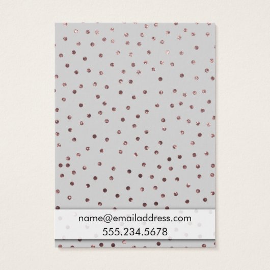 Roos Gold Confetti op grijze haringhouder Kaart (Achterkant)