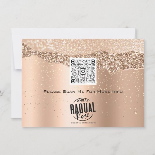 Roos Gold Confetti QR Code Logo Beauty Studio Hair (Achterkant)