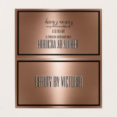 Roos Gold Copper Bronze elegant minimalistisch Visitekaartjes (Buitenkant ongevouwen)