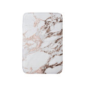 Roos Gold Copper Glitter Metallic Black Marmer Badmat (Voorkant Verticaal)