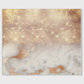 Roos Gold Copper Grey Abstracte marmer Glitter Spa Cadeaupapier (Vlak)