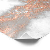 Roos Gold Copper White Grey Stone Marble Carrara Perfect Poster (Hoek)