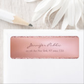 Roos Gold Creative Hand Script Tekst Retouradres Etiket (Insitu)