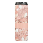 Roos Gold Cube Marmeren Naam Script Thermosbeker (Achterkant)