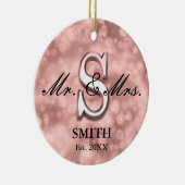 Roos Gold Custom Pas getrouwd Ceramic Ornament (Rechts)