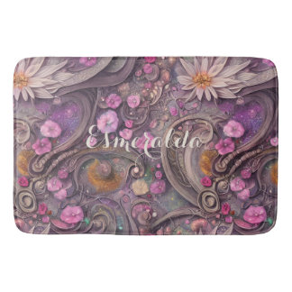 Roos Gold Daisy en Pansies Elegant Floral Badmat