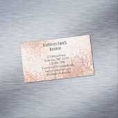 Roos Gold Damask Elegant Feminine Magnetisch Visitekaartje (Voorbeeld)