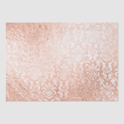 Roos Gold Damask Tissuepapier (Voorkant)