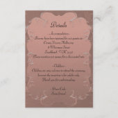 Roos Gold Damask Wedding - Gegevens Informatiekaartje (Voorkant)