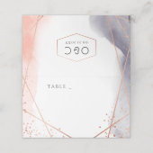 Roos Gold Dawn Waterverf Geometrische bruiloft (Buitenkant ongevouwen)