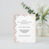Roos Gold Delicate Wedding Hotel Kaart (Staand voorkant)