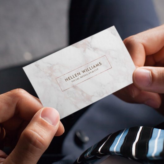 Roos-Gold Deluxe Faux Marble Stone Visitekaartje