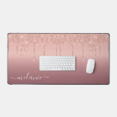 Roos Gold Desk Mat met uw naam Tekst (Keyboard & Muis)
