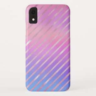 Roos Gold Diagonal Stripes Pattern iPhone XR Hoesje